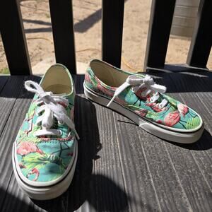 Vans Van Doren Canvas Shoes Flamingo Palm Leaf Print Lace-Up Casual 2015 sz4.5/6